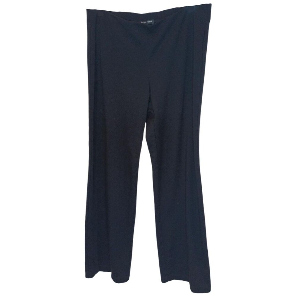 Eileen Fisher Black Dress Pants Stretch Viscose Blend Size M Career Minimalist